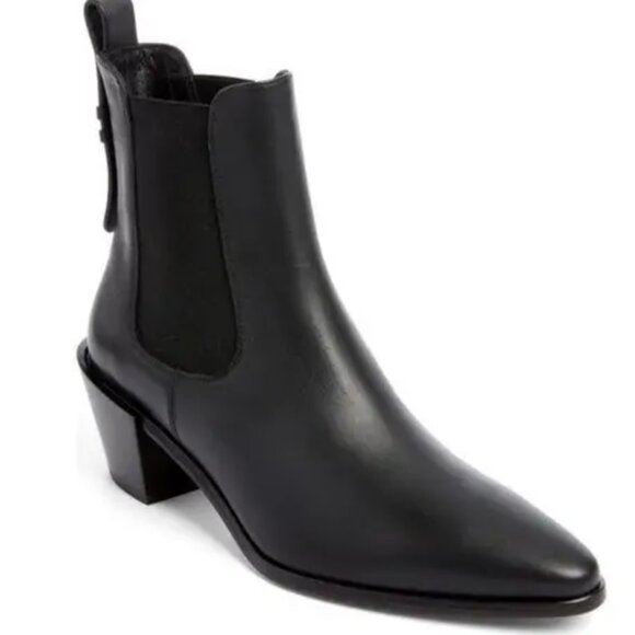 FRAME Le Lexington pointed toe black leather bootie - Picture 1 of 4